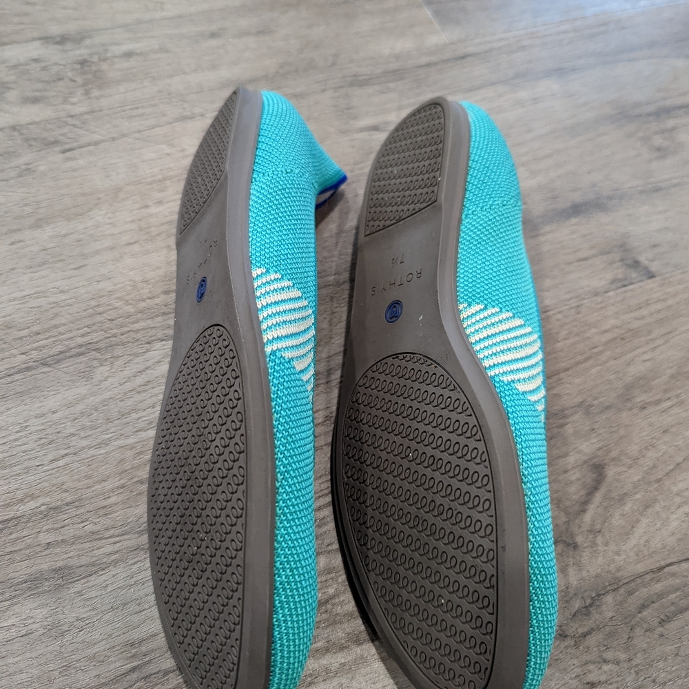 Turquoise Rothys round toe flat - Picture 5 of 6